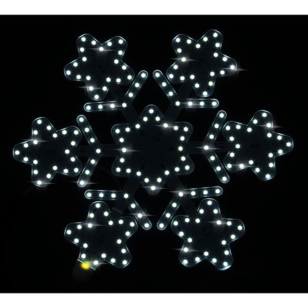 Queens Of Christmas 13 in. LED Star Hexagon Snowflake - SF-LED-SNSTR13-PW