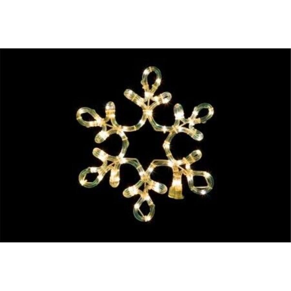 Queens Of Christmas 12 in. Warm White Ropelit Snowflake with Star Middle - SF-SFSTAR-12-WW