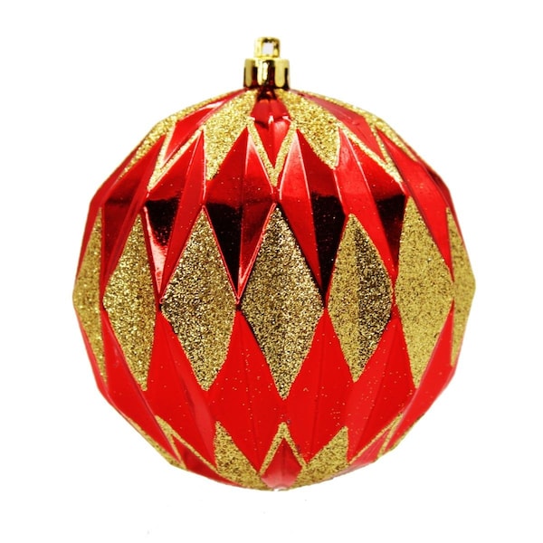 Queens Of Christmas Ball Ornaments Red & Gold, 12PK - ORNPK-DIMB-TRAD-12