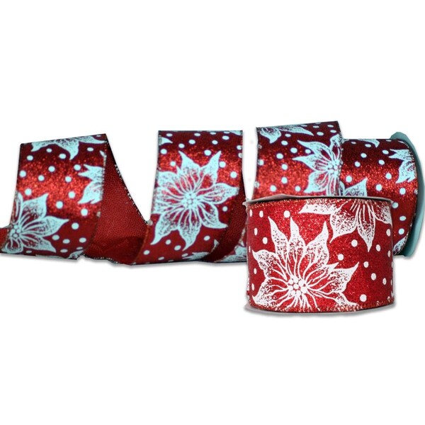 Queens Of Christmas 2.5 in. Wide 10 yards Ribbons, Red, 2PK - RBN-19263-RE-2PK