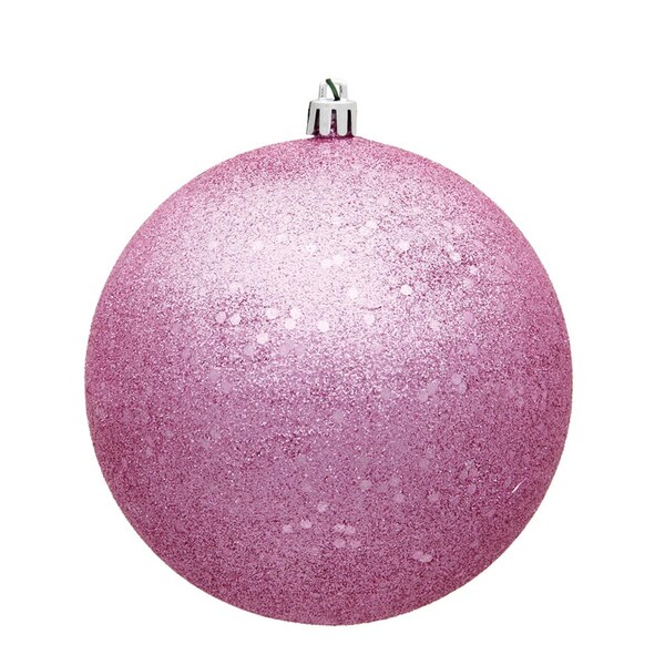 Vickerman 10 in. Pink Sequin Drilled Cap Christmas Ornament Ball - N592579DQ