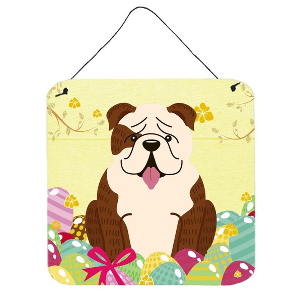 Carolines Treasures Easter Eggs English Bulldog Brindle White Wall or Door Hanging Prints - BB6121DS66