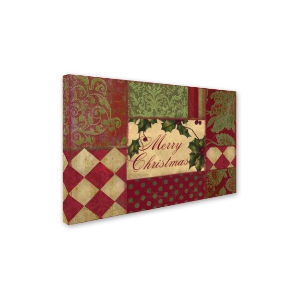 Trademark Fine Art Color Bakery 'Merry Christmas Patchwork I' Canvas Art, 30x47 - ALI4385-C3047GG