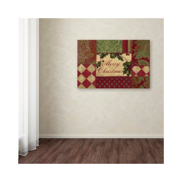 Trademark Fine Art Color Bakery 'Merry Christmas Patchwork I' Canvas Art, 30x47 - ALI4385-C3047GG