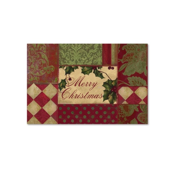 Trademark Fine Art Color Bakery 'Merry Christmas Patchwork I' Canvas Art, 30x47 - ALI4385-C3047GG