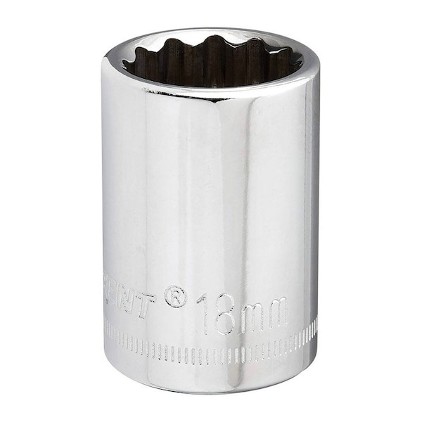 Weller Crescent 18 mm X 1/2 in. drive Metric 12 Point Standard Socket 1 pc - CDS78N