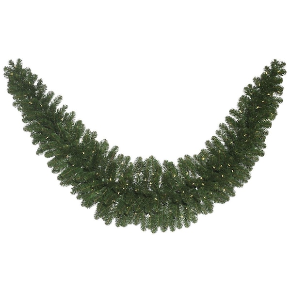 Vickerman Wide Angle Oregon Fir Swag Garland with Warm White LED Lights - 9 ft. - C164921LED