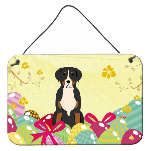 Carolines Treasures Easter Eggs Greater Swiss Mountain Dog Wall or Door Hanging Prints - BB6037DS812