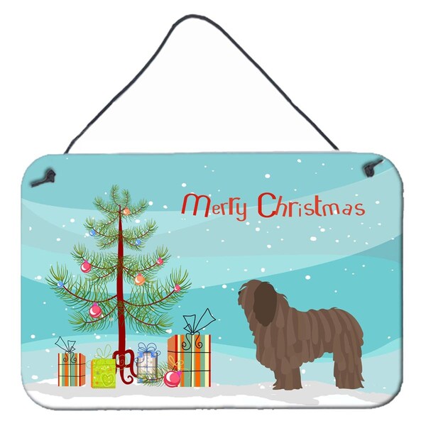 Carolines Treasures Bergamasco Shepherd Christmas Wall or Door Hanging Prints - BB8453DS812