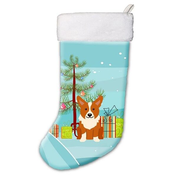 Carolines Treasures Carolines Treasures BB4225CS Merry Christmas Tree Corgi Christmas Stocking - BB4225CS