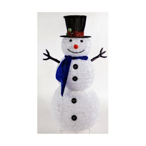 Caja Idiota 48 in. Lighted LED Collapsible Fabric Snowman - CA3327088