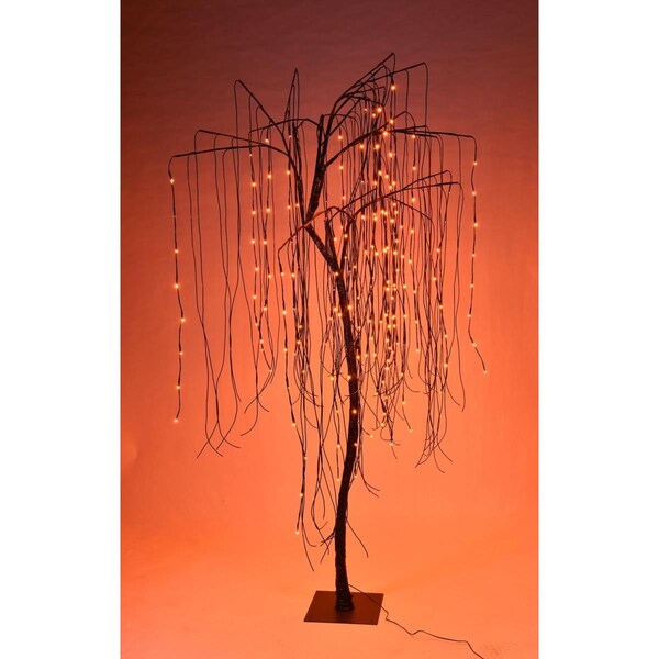 Queens Of Christmas 7 ft. LED Halloween Willow Christmas Trees, Orange - LED-WLLW-07-LOR