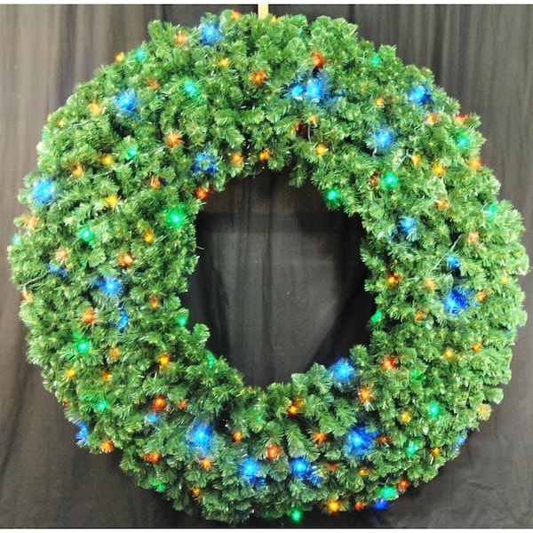 Queens Of Christmas 5 ft. Pre-Lit LED Sequoia Christmas Wreath, Multi Color - GWSQ-05-L5M