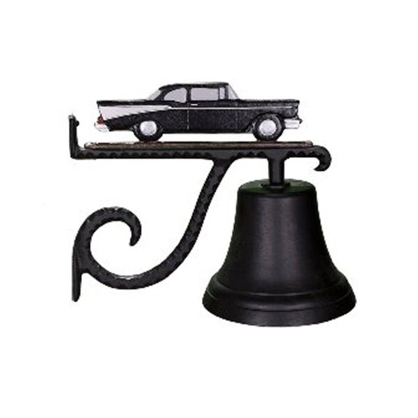 Swivel Cast Bell With Black And White Classic Car Ornament - SW749502