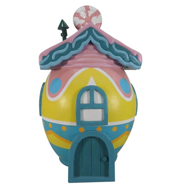 Queens Of Christmas 7.5 ft. Easter House Figurine with Roof, Pink - EST-EGG-HOUSE-PI-7.5