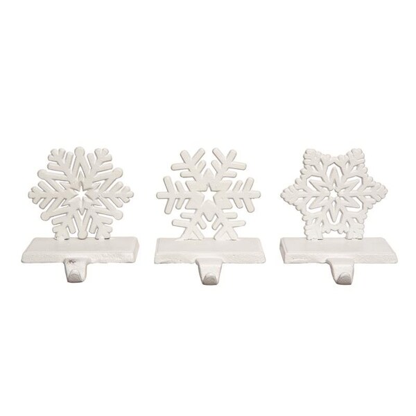 Transpac Transpac White Snowflake Stocking Holder 4.72 in. - TC00428