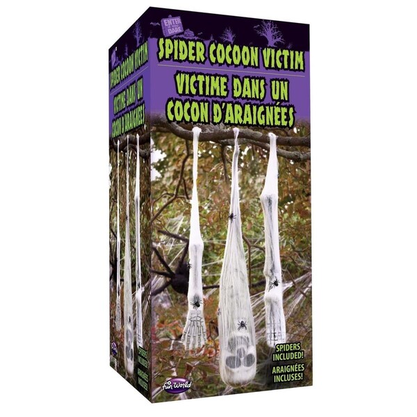Fun World Fun World 30 x 24 in. Spider Cocoon Victim Kit, Black - 3 Piece - 655727