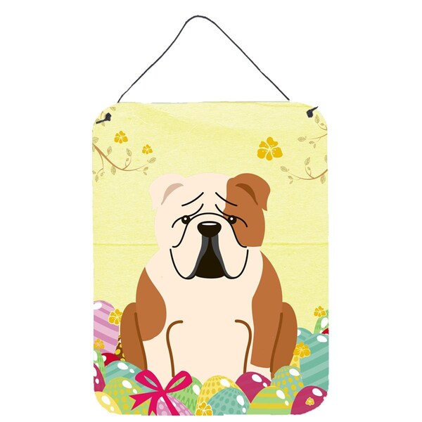 Carolines Treasures Easter Eggs English Bulldog Fawn White Wall or Door Hanging Prints - BB6125DS1216
