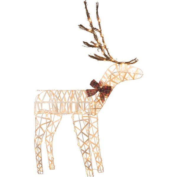 Goldengifts 48 in. Sienna LED White 3D Wire Buck Yard Decor - GO2742022