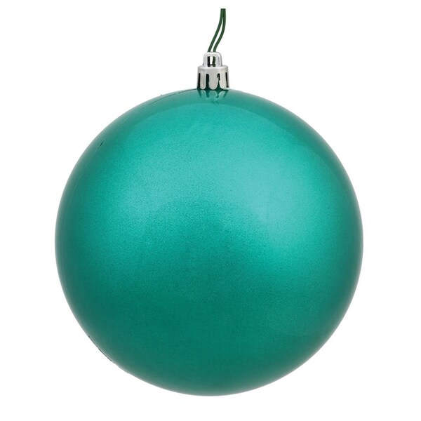 Vickerman 12 in. Teal Glitter Drilled Cap Christmas Ornament Ball - N593042DG