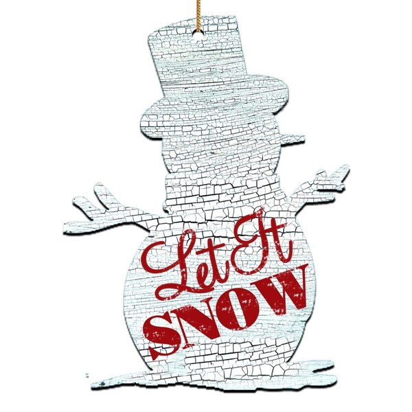 Designocracy Let It Snow Snowman Wooden Magnet - 99801M