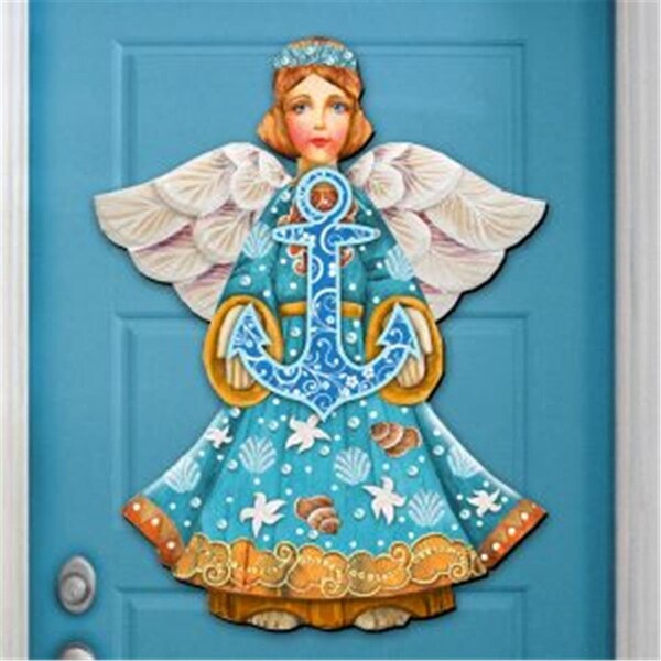 Gloriousgifts 8152724 Guardian of the Sea Angel Wooden Christmas Ornament Set of 2 - GL1770622