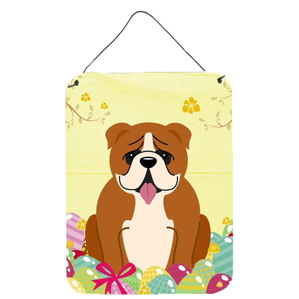 Carolines Treasures Easter Eggs English Bulldog Red White Wall or Door Hanging Prints - BB6120DS1216