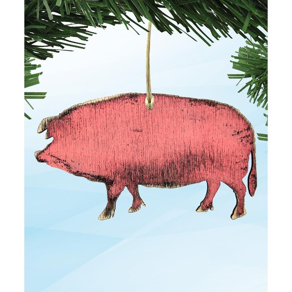 Designocracy Pig Wooden Ornament - 99138O