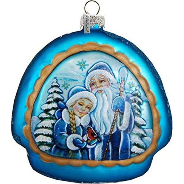 Gloriousgifts Frosted Story Holiday Splendor Glass Ornament - GL1770619