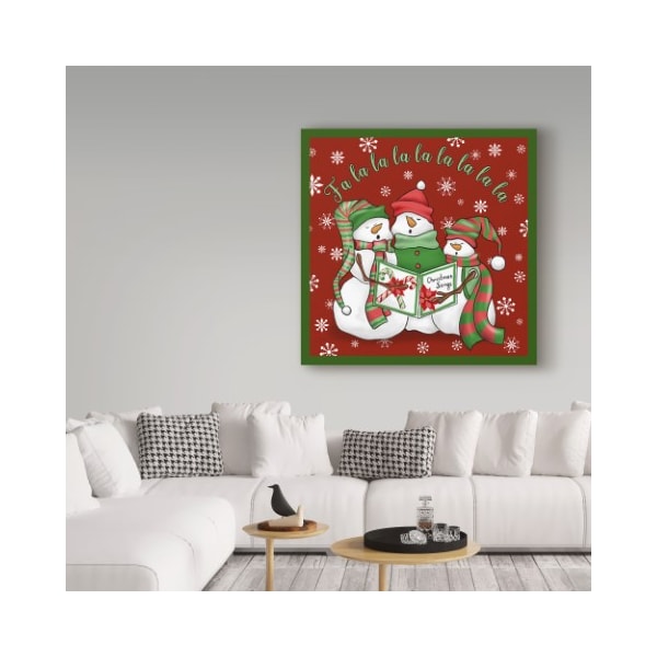 Trademark Fine Art Jean Plout 'Christmas Songs Snowmen' Canvas Art, 18x18 - ALI30043-C1818GG