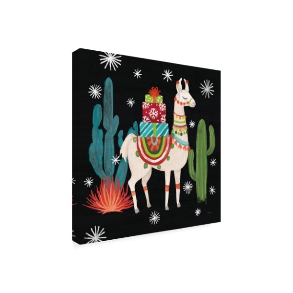 Trademark Fine Art Mary Urban 'Lovely Llamas Ii Christmas Black' Canvas Art, 35x35 - WAP10246-C3535GG