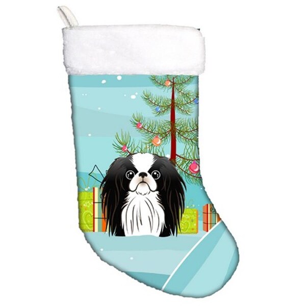 Carolines Treasures Carolines Treasures BB1602CS Christmas Tree & Japanese Chin Christmas Stocking - BB1602CS