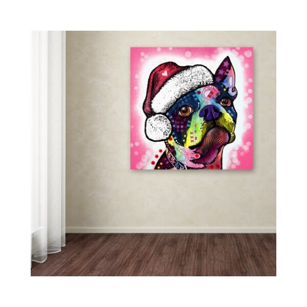 Trademark Fine Art Dean Russo 'Boston Terrier Christmas' Canvas Art, 35x35 - ALI18422-C3535GG