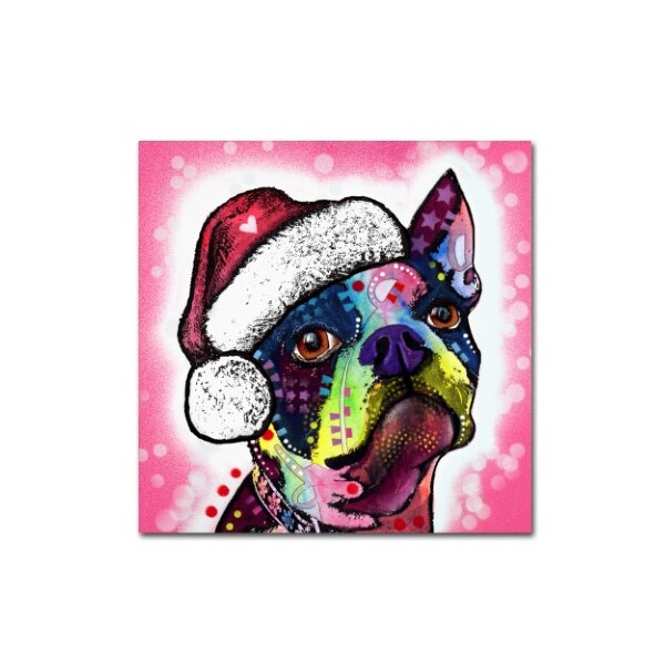 Trademark Fine Art Dean Russo 'Boston Terrier Christmas' Canvas Art, 35x35 - ALI18422-C3535GG