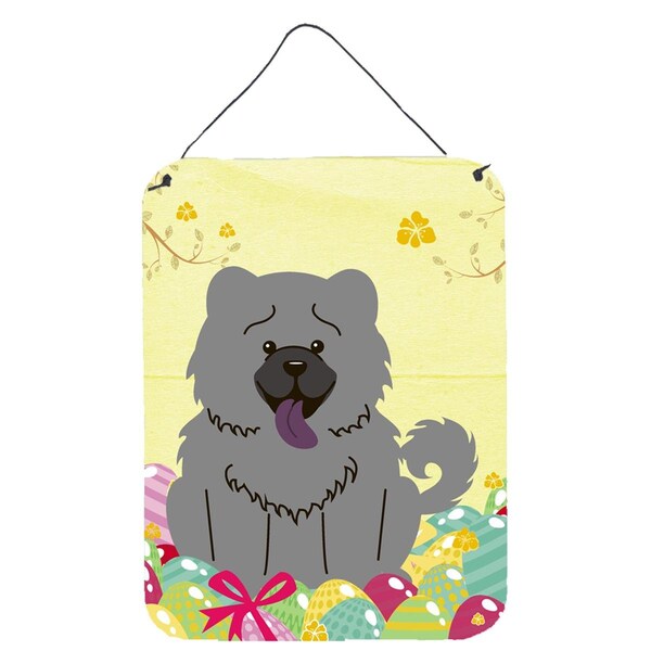 Carolines Treasures Easter Eggs Chow Chow Blue Wall or Door Hanging Prints - BB6139DS1216