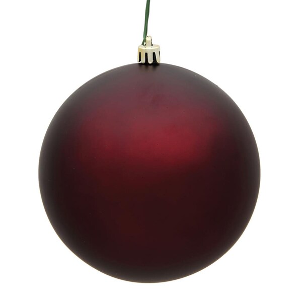 Vickerman 12 in. Burgundy Matte UV Drilled Cap Christmas Ornament Ball - N593065DMV