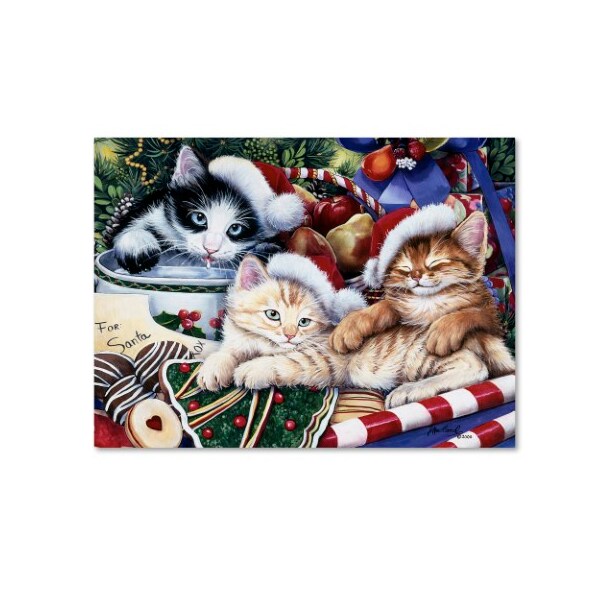 Trademark Fine Art Jenny Newland 'Meowy Christmas 2' Canvas Art, 18x24 - ALI1919-C1824GG