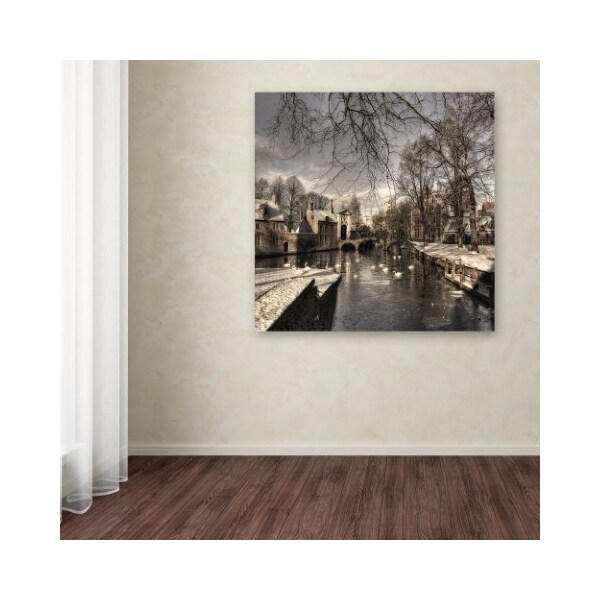 Trademark Fine Art Yvette Depaepe 'Bruges In Christmas Dress' Canvas Art, 35x35 - 1X02749-C3535GG