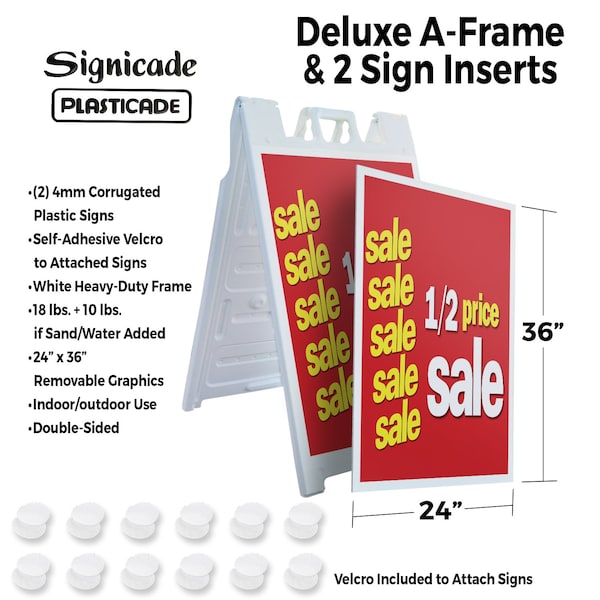 Signmission Happy Easter, A-Frame & 2 Decals Installed, Heavy-Duty Plastic Frame - SBHD-D-2436-30390