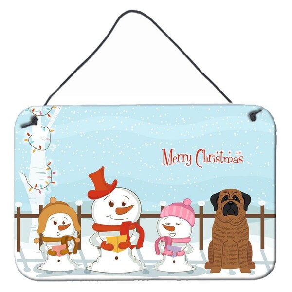 Carolines Treasures Merry Christmas Carolers Mastiff Brindle Wall or Door Hanging Prints - BB2346DS812