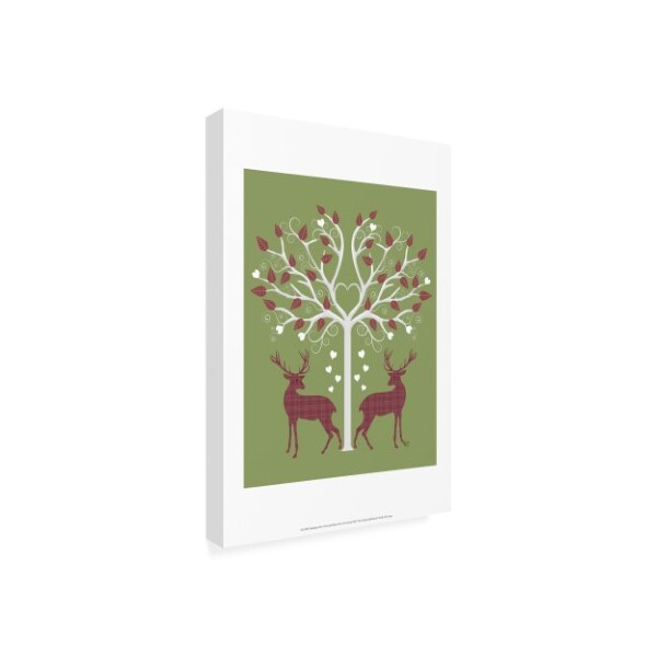 Trademark Fine Art Fab Funky 'Christmas Des Pink On Green' Canvas Art, 22x32 - WAG13693-C2232GG