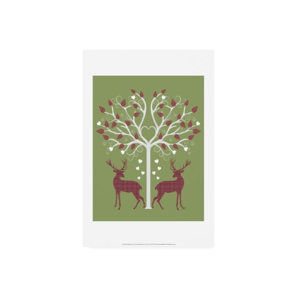 Trademark Fine Art Fab Funky 'Christmas Des Pink On Green' Canvas Art, 22x32 - WAG13693-C2232GG