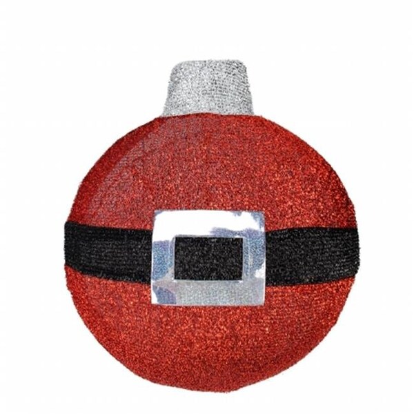 Northlight Seasonal Northlight Seasonal 31581391 17.25 in. LED Lighted Red and Black Tinsel Santa Belt Ornament Hanging Christmas Wall Decoration - 31581391