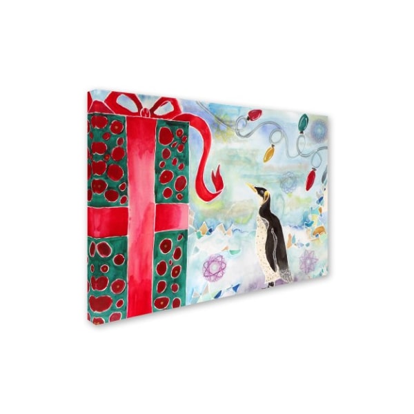Trademark Fine Art Lauren Moss 'Merry Christmas Penguin' Canvas Art, 14x19 - ALI17691-C1419GG
