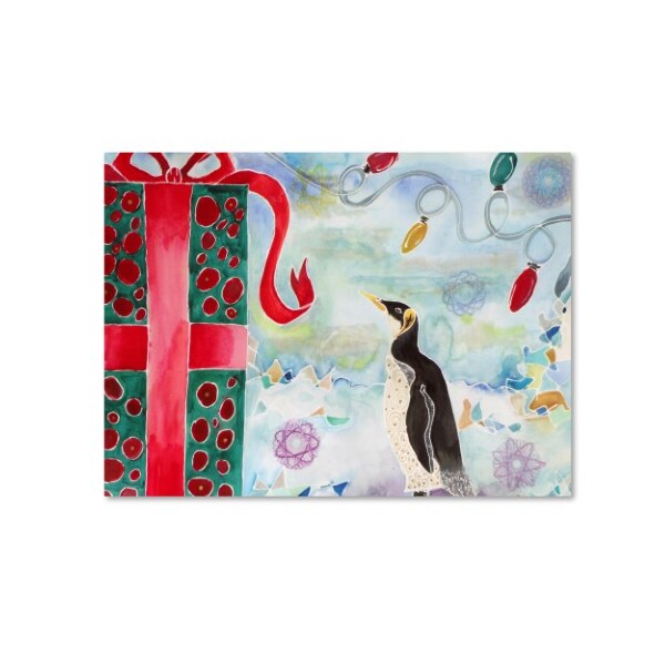 Trademark Fine Art Lauren Moss 'Merry Christmas Penguin' Canvas Art, 14x19 - ALI17691-C1419GG