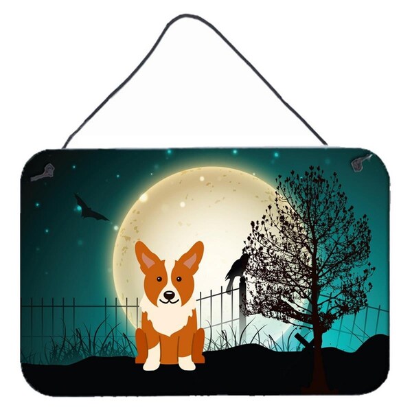Carolines Treasures Halloween Scary Corgi Wall or Door Hanging Prints - BB2290DS812
