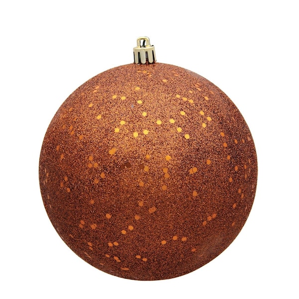 Vickerman 10 in. Copper Sequin Drilled Cap Christmas Ornament Ball - N592588DQ
