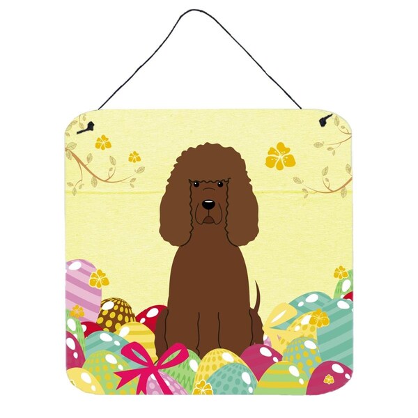 Carolines Treasures Easter Eggs Irish Water Spaniel Wall or Door Hanging Prints - BB6063DS66