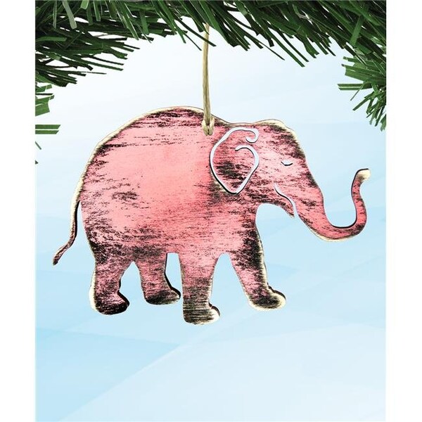 Designocracy Designocracy 99229-O Elephant Wooden Ornament - 99229-O