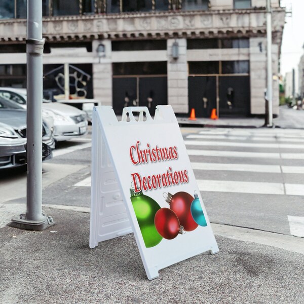 Signmission Christmas Decorations, A-Frame & 2 Sign Inserts, Heavy-Duty Plastic Frame - SBHD-C-2436-CHRISTMAS DECORATIONS